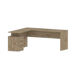 Ufficio|Camera Da Letto > Dmora Scrivania angolare rovere 180x60cm con 3 cassetti - Ascuby Marrone Rovere