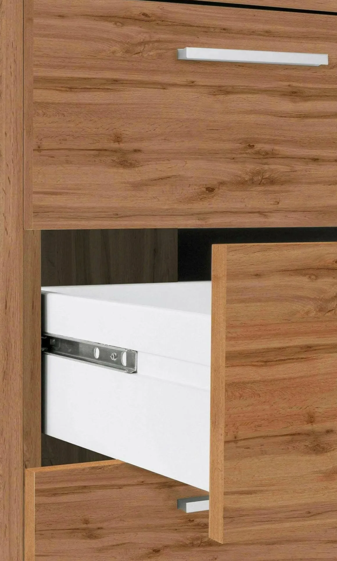 Scrivania angolare rovere 180x90cm con 3 cassetti - Leonilda