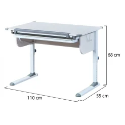 Scrivanie > Dmora Scrivania Materiale Piano in Metallo Colore Ripiano 110x55x68h cm, Sfumatura Colore Struttura - Cardeto Bianco