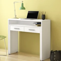 Scrivanie > Dmora Scrivania 2 Cassetti Modulabile 98.6x36.6x86.9h cm, un Vano - Opaglio Bianco