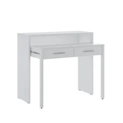 Scrivanie > Dmora Scrivania 2 Cassetti Modulabile 98.6x36.6x86.9h cm, un Vano - Opaglio Bianco
