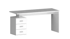 Ufficio|Camera Da Letto > Dmora Scrivania Modulabile 3 Cassetti 160x60x75h cm, Ripiani - Abisse Bianco Lucido