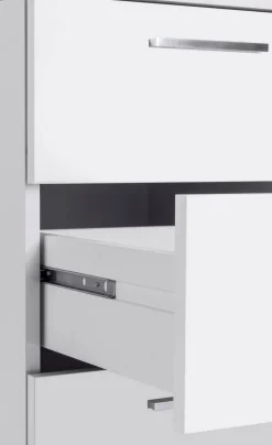Ufficio|Camera Da Letto > Dmora Scrivania Modulabile 3 Cassetti 160x60x75h cm, Ripiani - Abisse Bianco Lucido