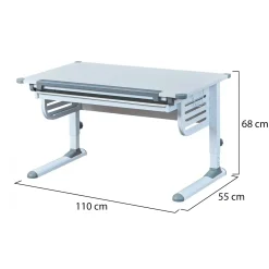 Scrivania Bianco Materiale Piano in Legno Nobilitato Colore Ripiano Bianco 110x55x68h cm, - Saiano