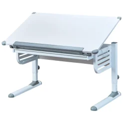 Scrivania Bianco Materiale Piano in Legno Nobilitato Colore Ripiano Bianco 110x55x68h cm, - Saiano