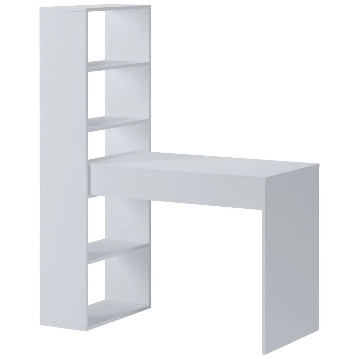 Scrivanie > Dmora Scrivania Modulabile 3 Ripiani 120x53x141h cm, 4 Vani - Cartura Bianco