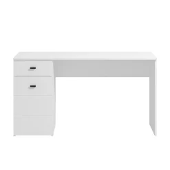 Scrivanie > Dmora Scrivania Bianco Opaco Nero un Cassetto un Ripiano 98x45x74h cm, Un'anta - Cocham Nero, Bianco Opaco
