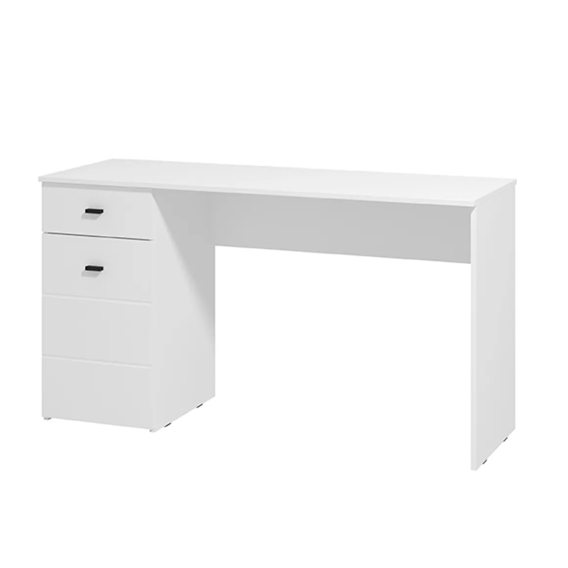 Scrivanie > Dmora Scrivania Bianco Opaco Nero un Cassetto un Ripiano 98x45x74h cm, Un'anta - Cocham Nero, Bianco Opaco