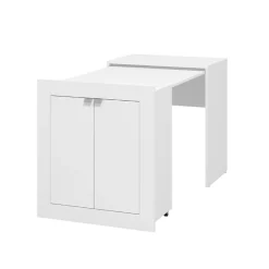 Scrivanie > Dmora Scrivania 2 Ripiani 3 Vani 100x50x74.5h cm, Un'anta - Tiriolo Bianco Opaco