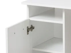Scrivanie > Dmora Scrivania 2 Ripiani 3 Vani 100x50x74.5h cm, Un'anta - Tiriolo Bianco Opaco