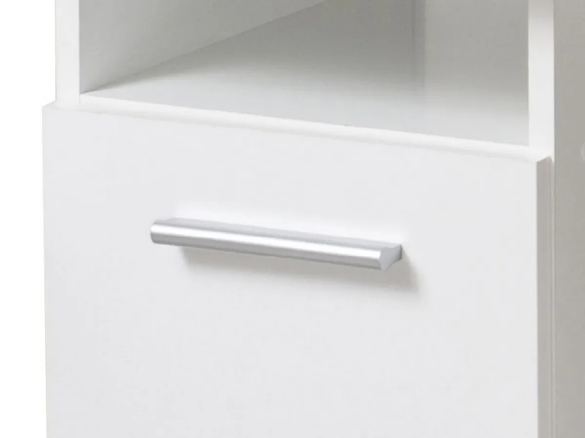 Scrivanie > Dmora Scrivania 2 Ripiani 3 Vani 100x50x74.5h cm, Un'anta - Tiriolo Bianco Opaco
