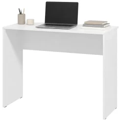 Scrivania Bianco Opaco un Ripiano Sfumatura Colore Struttura Opaco 98x45x74h cm, Sfumatura Colore Ripiano Opaco - Pichil