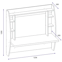 Scrivanie > Dmora Scrivania 6 Ripiani Un'anta 124x55x120h cm, 6 Vani - Buronzo Bianco