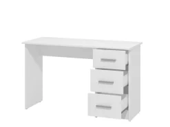 Scrivania Bianco un Ripiano 3 Cassetti 121x50x74.5h cm, Maniglie Incluse - Rifiano