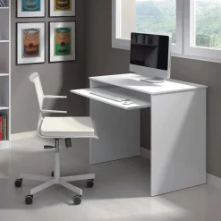 Ufficio|Camera Da Letto > Dmora Scrivania un Ripiano Supporto pc 90x54x79h cm, Colore Ripiano - Ajeje Bianco