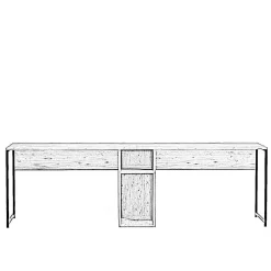 Ufficio|Camera Da Letto > Dmora Scrivania doppia quercia 240x60cm struttura in metallo - Asarat Marrone Quercia