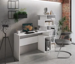 Scrivania Dpasqui, 159x40h135 cm, Bianco