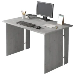 Scrivanie > Dmora Scrivania Modulabile Fori Passacavi 150x78.2x75h cm, Colore Ripiano Grigio - Zibello Grigio Cemento
