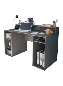 Ufficio|Camera Da Letto > Dmora Scrivania lineare antracite 136x67cm - Arcane Nero Antracite