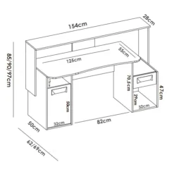 Ufficio|Camera Da Letto > Dmora Scrivania lineare antracite 154x69cm in legno - Albertino Nero Antracite