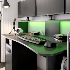 Ufficio|Camera Da Letto > Dmora Scrivania lineare antracite 154x69cm in legno - Albertino Nero Antracite