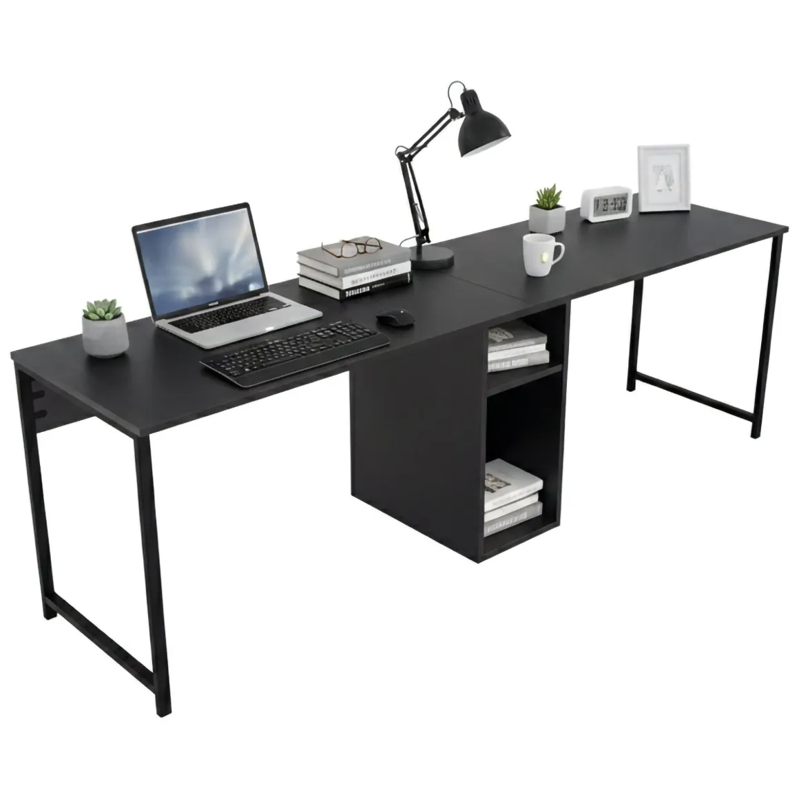Scrivanie > Dmora Scrivania lineare antracite 94x50cm con 1 cassetto - Vittone Nero Antracite