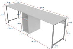Scrivanie > Dmora Scrivania lineare antracite 94x50cm con 1 cassetto - Vittone Nero Antracite