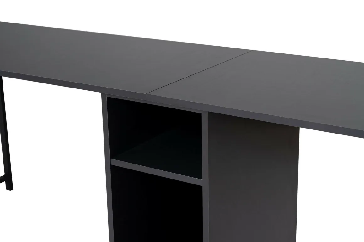 Scrivanie > Dmora Scrivania lineare antracite 94x50cm con 1 cassetto - Vittone Nero Antracite