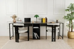 Scrivanie > Dmora Scrivania lineare antracite 94x50cm con 1 cassetto - Vittone Nero Antracite