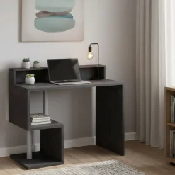 Ufficio|Camera Da Letto > Dmora Scrivania lineare ardesia 100x50cm con supporto computer - Giusy Grigio Ardesia