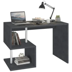 Ufficio|Camera Da Letto > Dmora Scrivania lineare ardesia 140x60cm con porta pc - Kobenhavn Grigio Ardesia