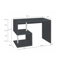 Scrivania lineare ardesia 100x50cm con supporto pc - Acan
