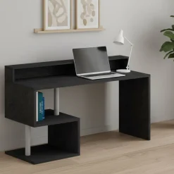 Ufficio|Camera Da Letto > Dmora Scrivania lineare ardesia 140x60cm con supporto pc - Atemis Grigio Ardesia