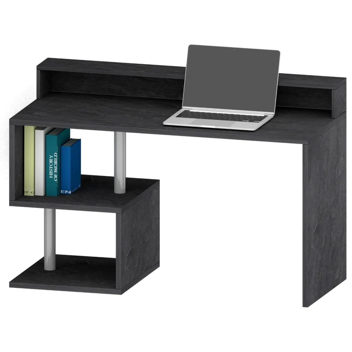 Ufficio|Camera Da Letto > Dmora Scrivania lineare ardesia 140x60cm con supporto pc - Atemis Grigio Ardesia