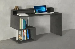 Ufficio|Camera Da Letto > Dmora Scrivania lineare ardesia 140x60cm con supporto pc - Atemis Grigio Ardesia