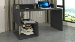 Ufficio|Camera Da Letto > Dmora Scrivania lineare ardesia 140x60cm con supporto pc - Atemis Grigio Ardesia