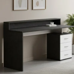 Ufficio|Camera Da Letto > Dmora Scrivania lineare ardesia 180x60cm con porta pc - Aurigo Grigio Ardesia