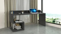 Scrivania lineare ardesia 180x60cm con supporto computer - Arre