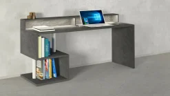 Scrivania lineare ardesia 180x60cm con supporto computer - Arre