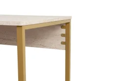 Scrivanie > Dmora Scrivania lineare beige e oro 240x60cm con supporto computer - Violet Oro, Beige