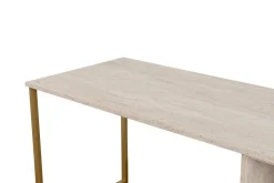 Scrivanie > Dmora Scrivania lineare beige e oro 240x60cm con supporto computer - Violet Oro, Beige