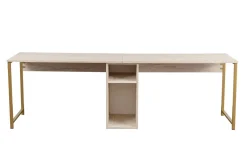 Scrivanie > Dmora Scrivania lineare beige e oro 240x60cm con supporto computer - Violet Oro, Beige