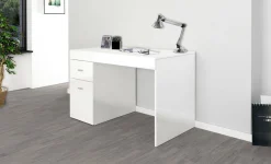 Ufficio|Camera Da Letto > Dmora Scrivania lineare bianca anticato 79x43cm con supporto computer - Acu Bianco Anticato