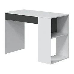 Scrivania lineare bianca e antracite 101x50cm con 1 cassetto - Attila