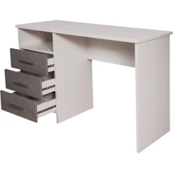 Scrivania lineare bianca e cemento 120x48cm con 3 cassetti - Ardauli