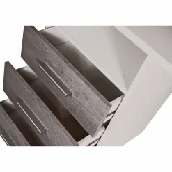 Scrivania lineare bianca e cemento 120x48cm con 3 cassetti - Ardauli