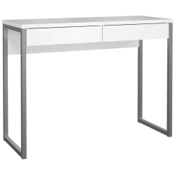 Scrivanie > Dmora Scrivania lineare bianca e grigia 101x40cm con 2 cassetti - Anavi Grigio, Bianco