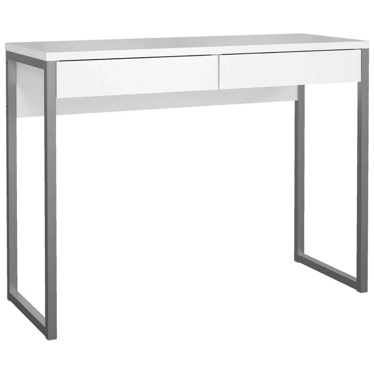 Scrivanie > Dmora Scrivania lineare bianca e grigia 101x40cm con 2 cassetti - Anavi Grigio, Bianco