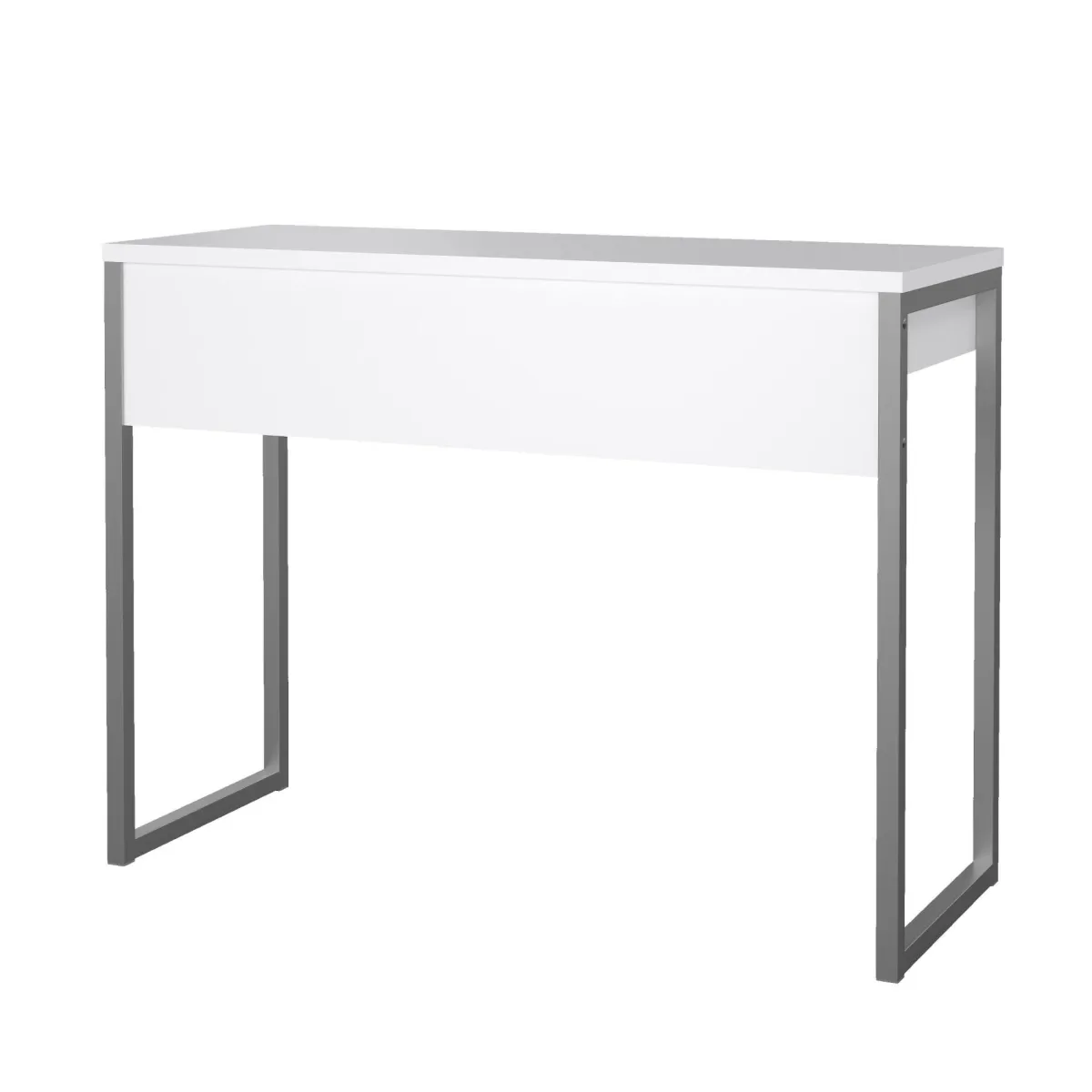 Scrivanie > Dmora Scrivania lineare bianca e grigia 101x40cm con 2 cassetti - Anavi Grigio, Bianco