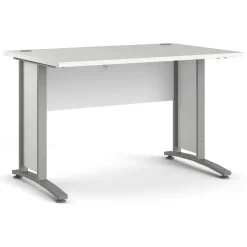 Scrivanie > Dmora Scrivania lineare bianca e grigia 120x80cm in legno - Amigos Grigio, Bianco
